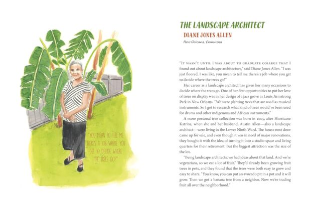 The Landscape Architect, Diane Jones Allen, New Orleans, Louisiana, illustrated by Amy Stewart