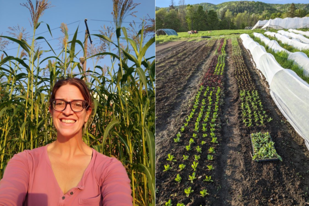 Cassie Plummer and the field-grown annuals at Jig-Bee Flower Farm