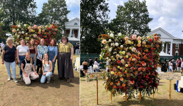 Flower Wall with Students